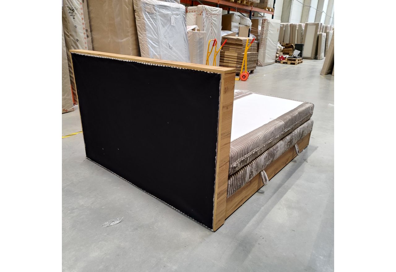 Łóżko kontynentalne WOOD CLASSIC KING 180x200 - Tilia 11 - jasny brązowy - OUTLETU