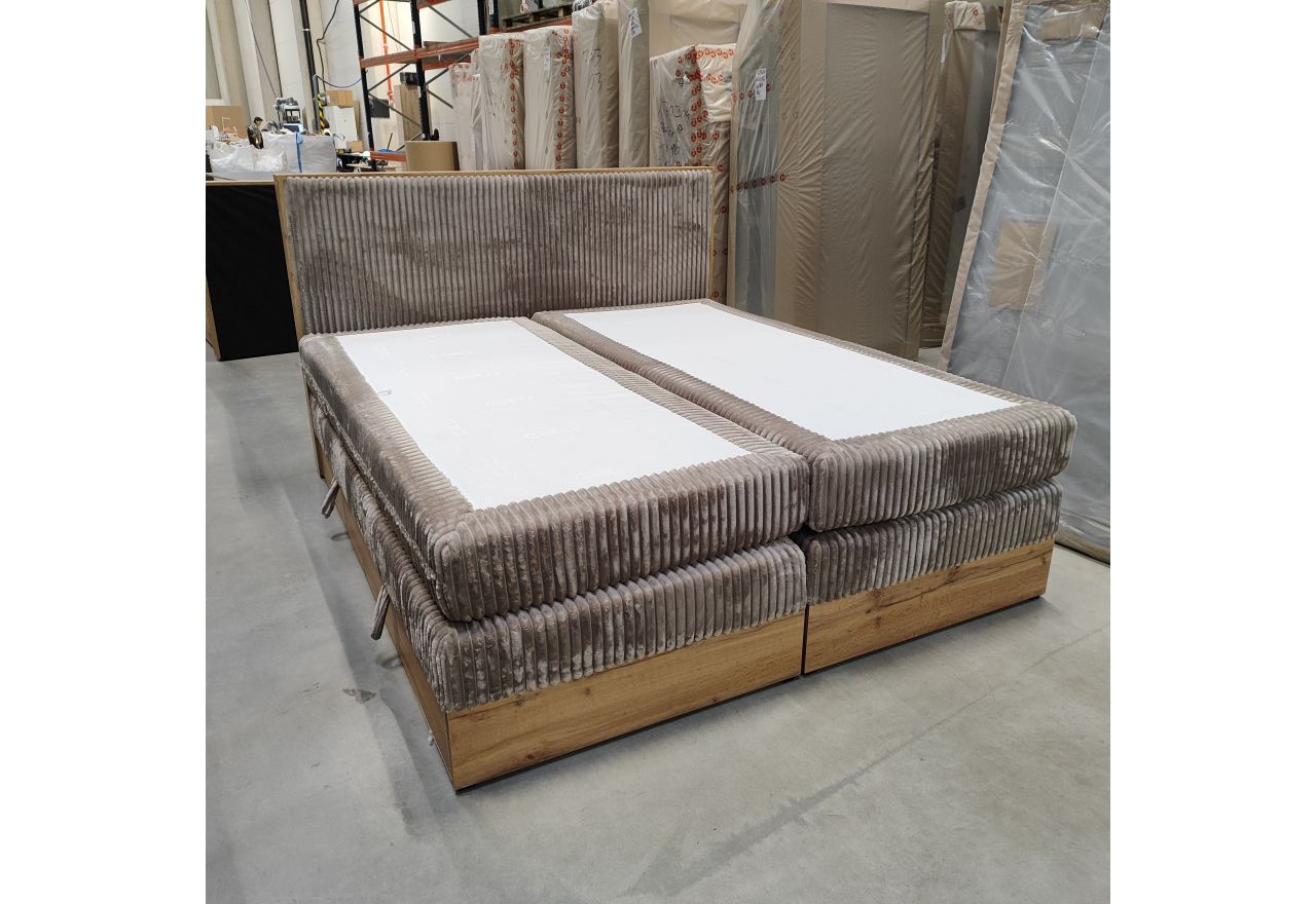 Łóżko kontynentalne WOOD CLASSIC KING 180x200 - Tilia 11 - jasny brązowy - OUTLETU