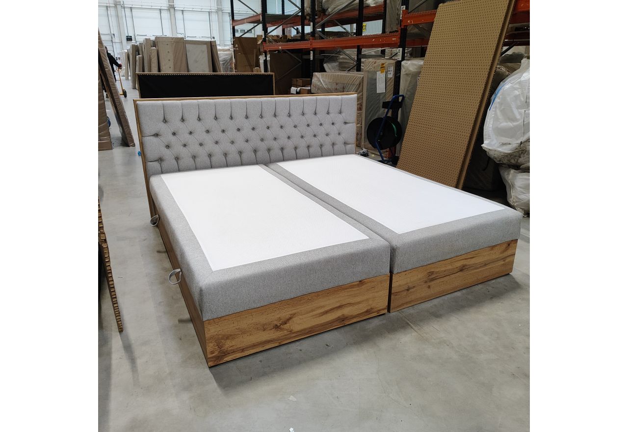 Łóżko kontynentalne ALBERO 3 200x200 - Matana 01 - jasny szary - OUTLETU