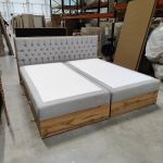 Łóżko kontynentalne ALBERO 3 200x200 - Matana 01 - jasny szary - OUTLETU