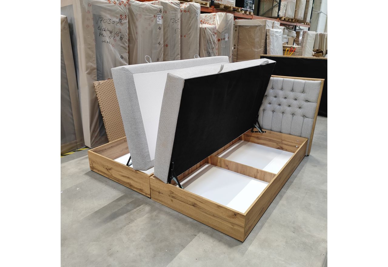 Łóżko kontynentalne ALBERO 3 200x200 - Matana 01 - jasny szary - OUTLETU