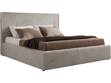 Łóżko tapicerowane CORIVO CLASSIC 180x200 - jasnoszary, plusz