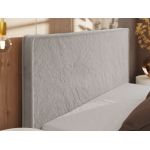 Łóżko tapicerowane CORIVO CLASSIC 140x200 - materac pocket - jasnoszary, plusz