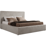 Łóżko tapicerowane CORIVO CLASSIC 200x200 - materac pocket - jasnoszary, plusz
