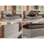 Łóżko tapicerowane CORIVO CLASSIC 200x200 - materac pocket - jasnoszary, plusz