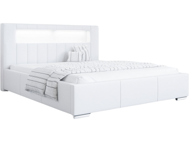 Łóżko tapicerowane 160x200 cm - GOLD 5 z opcja wyboru tkaniny i materaca / Madryt 920