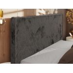 Łóżko tapicerowane CORIVO CLASSIC 200x200 - materac piankowy - ciemnoszary, plusz