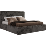 Łóżko tapicerowane CORIVO CLASSIC 180x200 - materac pocket - ciemnoszary, plusz