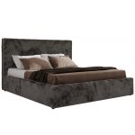 Łóżko tapicerowane CORIVO CLASSIC 180x200 - materac multipocket - ciemnoszary, plusz