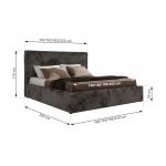 Łóżko tapicerowane CORIVO CLASSIC 180x200 - materac multipocket - ciemnoszary, plusz