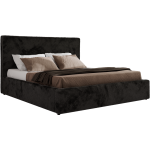 Łóżko tapicerowane CORIVO CLASSIC 180x200 - materac piankowy - czarny, plusz