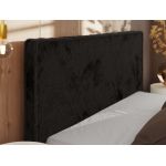 Łóżko tapicerowane CORIVO CLASSIC 180x200 - materac pocket - czarny, plusz