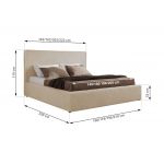 Łóżko tapicerowane CORIVO CLASSIC 140x200 - materac pocket - kremowy, plusz