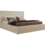 Łóżko tapicerowane CORIVO CLASSIC 160x200 - materac pocket - kremowy, plusz