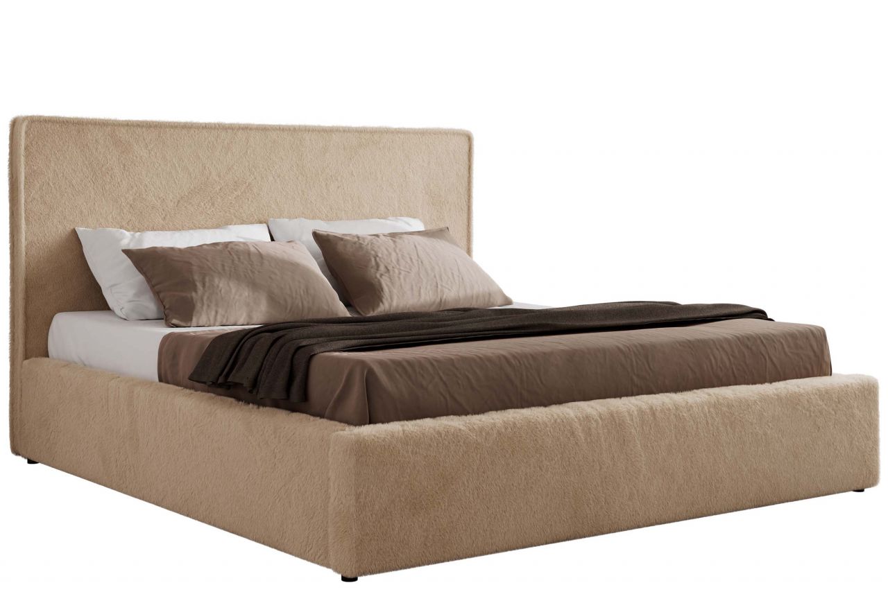 Łóżko tapicerowane CORIVO CLASSIC 180x200 - beżowy, plusz