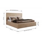 Łóżko tapicerowane CORIVO CLASSIC 180x200 - materac piankowy - beżowy, plusz