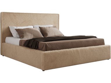 Łóżko tapicerowane CORIVO CLASSIC 180x200 - materac pocket - beżowy, plusz