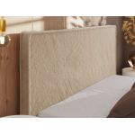 Łóżko tapicerowane CORIVO CLASSIC 180x200 - materac pocket - beżowy, plusz
