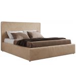 Łóżko tapicerowane CORIVO CLASSIC 140x200 - materac multipocket - beżowy, plusz