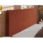 Łóżko tapicerowane CORIVO CLASSIC 180x200 - materac pocket - pomarańczowy, plusz