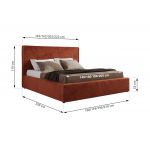 Łóżko tapicerowane CORIVO CLASSIC 180x200 - materac multipocket - pomarańczowy, plusz
