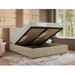 Łóżko tapicerowane CORIVO CLASSIC 180x200 - materac piankowy - beżowy, welwet