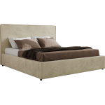 Łóżko tapicerowane CORIVO CLASSIC 140x200 - materac pocket - beżowy, welwet