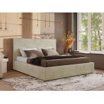 Łóżko tapicerowane CORIVO CLASSIC 180x200 - materac pocket - beżowy, welwet