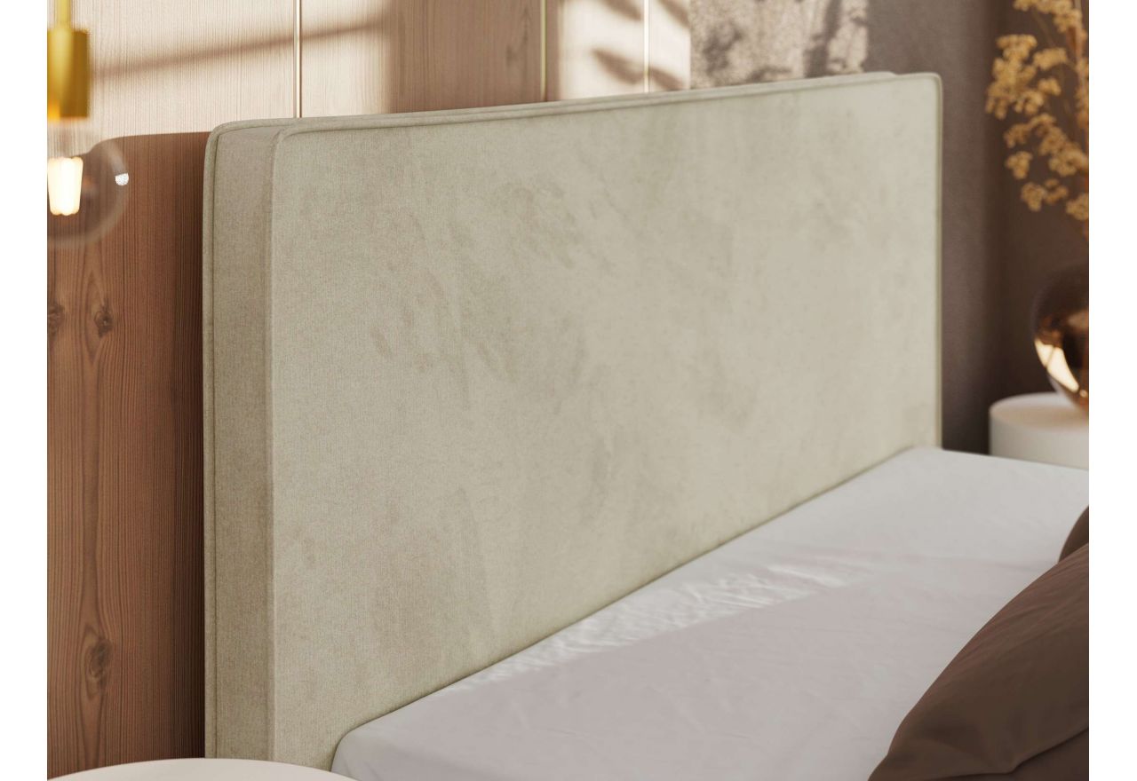 Łóżko tapicerowane CORIVO CLASSIC 180x200 - materac pocket - beżowy, welwet
