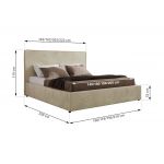 Łóżko tapicerowane CORIVO CLASSIC 180x200 - materac pocket - beżowy, welwet