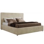 Łóżko tapicerowane CORIVO CLASSIC 180x200 - materac multipocket - beżowy, welwet