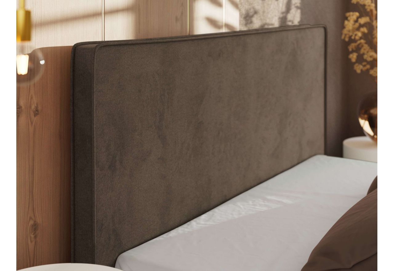Łóżko tapicerowane CORIVO CLASSIC 160x200 - brązowy, welwet