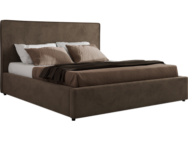 Łóżko tapicerowane CORIVO CLASSIC 200x200 - brązowy, welwet