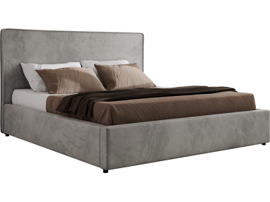 Łóżko tapicerowane CORIVO CLASSIC 160x200 - materac piankowy - szary, welwet