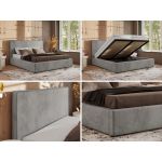Łóżko tapicerowane CORIVO CLASSIC 180x200 - materac piankowy - szary, welwet