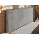 Łóżko tapicerowane CORIVO CLASSIC 140x200 - materac pocket - szary, welwet
