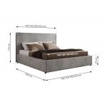 Łóżko tapicerowane CORIVO CLASSIC 140x200 - materac pocket - szary, welwet
