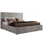 Łóżko tapicerowane CORIVO CLASSIC 140x200 - materac multipocket - szary, welwet