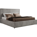 Łóżko tapicerowane CORIVO CLASSIC 160x200 - materac multipocket - szary, welwet