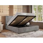 Łóżko tapicerowane CORIVO CLASSIC 200x200 - materac multipocket - szary, welwet