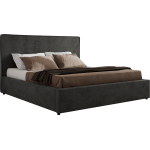 Łóżko tapicerowane CORIVO CLASSIC 160x200 - materac piankowy - szary, welwet