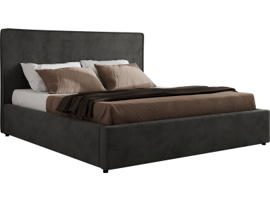 Łóżko tapicerowane CORIVO CLASSIC 180x200 - materac piankowy - szary, welwet