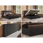 Łóżko tapicerowane CORIVO CLASSIC 180x200 - materac piankowy - szary, welwet