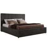 Łóżko tapicerowane CORIVO CLASSIC 200x200 - materac piankowy - szary, welwet