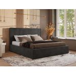 Łóżko tapicerowane CORIVO CLASSIC 140x200 - materac pocket - szary, welwet