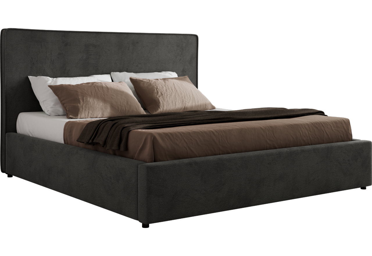 Łóżko tapicerowane CORIVO CLASSIC 180x200 - materac pocket - szary, welwet