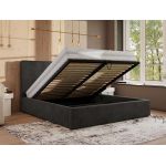 Łóżko tapicerowane CORIVO CLASSIC 200x200 - materac multipocket - szary, welwet