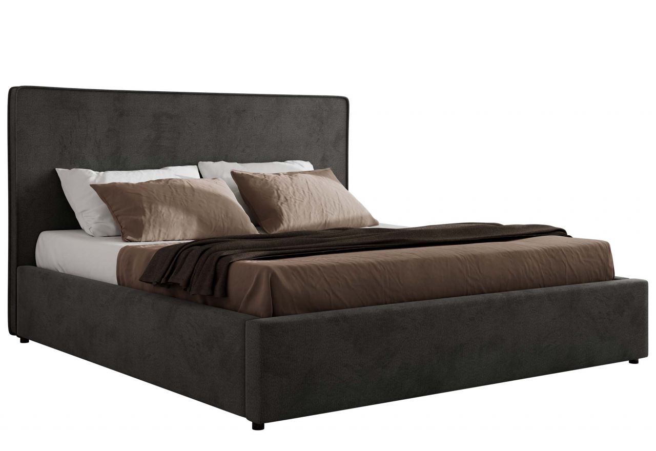 Łóżko tapicerowane CORIVO CLASSIC 200x200 - materac multipocket - szary, welwet