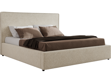 Łóżko tapicerowane CORIVO CLASSIC 140x200 - materac piankowy - kremowy, struktura