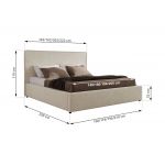 Łóżko tapicerowane CORIVO CLASSIC 140x200 - materac piankowy - kremowy, struktura